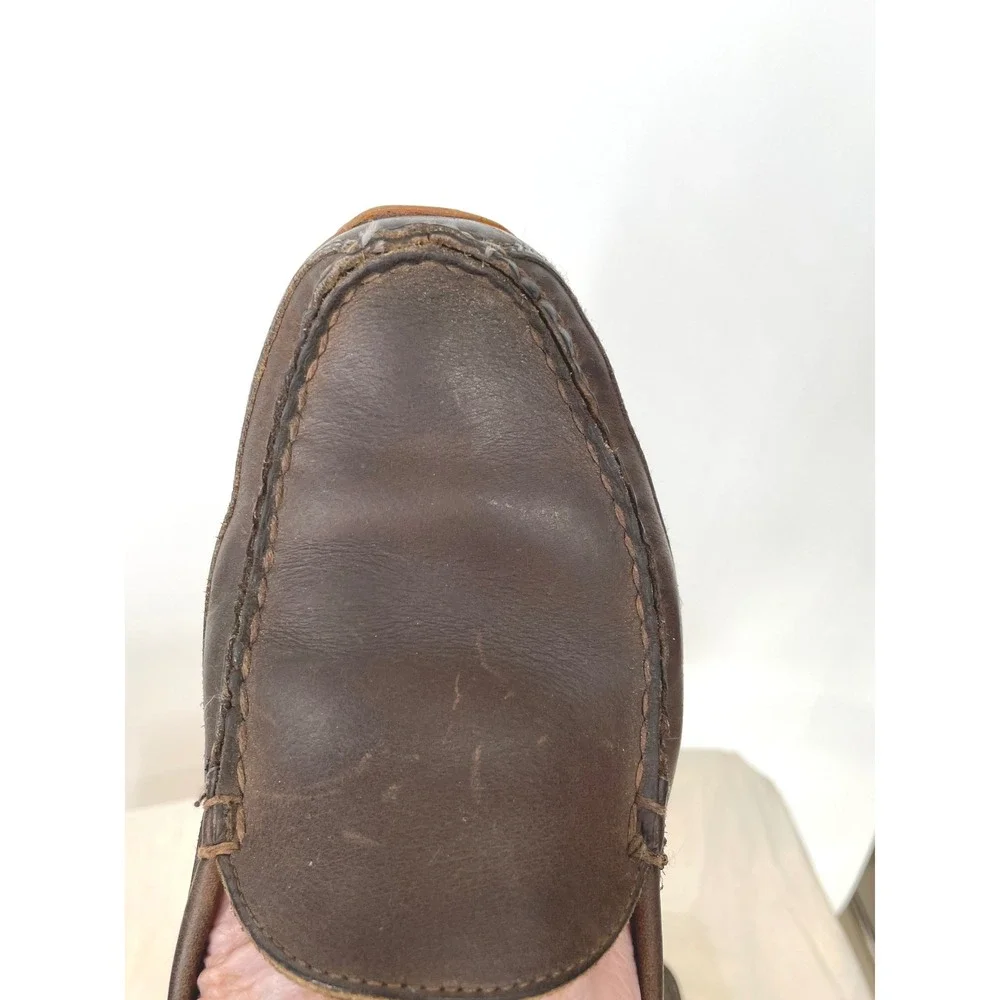 Allen Edmonds 9 1/2D Men Boulder Loafer Dark Brown Leather Driving Shoe Slip On